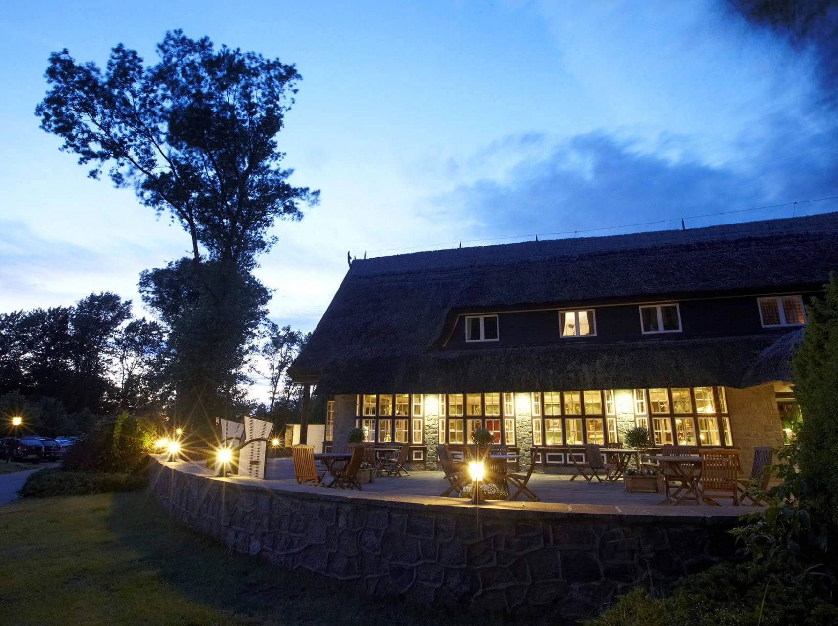 Forsthaus Damerow - Terrasse - Abendstimmung